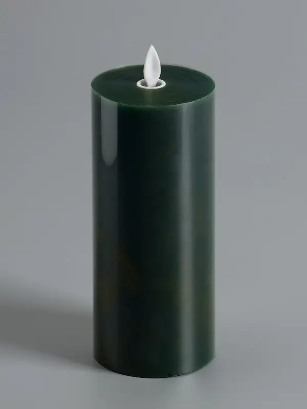 Светодиодная свеча восковая "Глубокий зеленый", 20x7 см, АААx3 (не в компл.), Т/БЕЛЫЙ