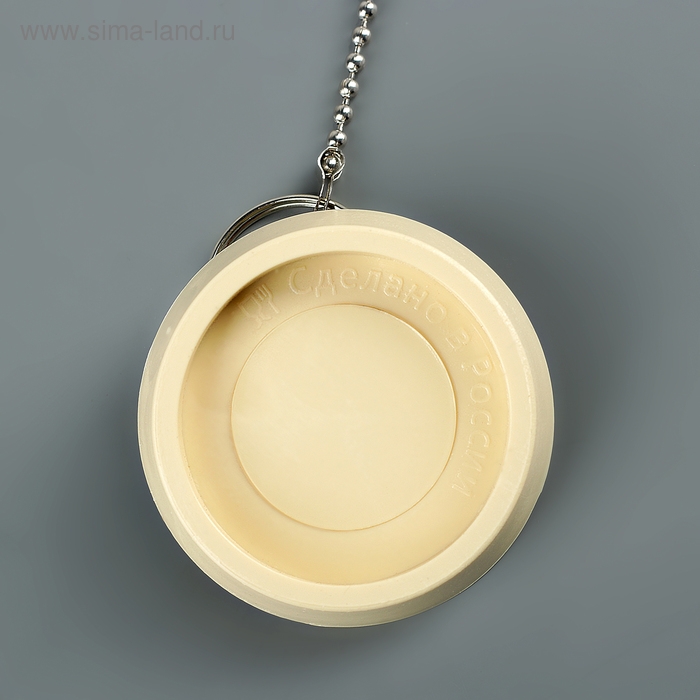 Пробка для ванны d=4 см, 4.5 см по верху, цепочка 55 см, цвет МИКС