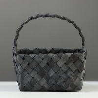 Корзина плетёная, 27&times;14&times;13 см, плетёная ручка h=13 см, ива, серая