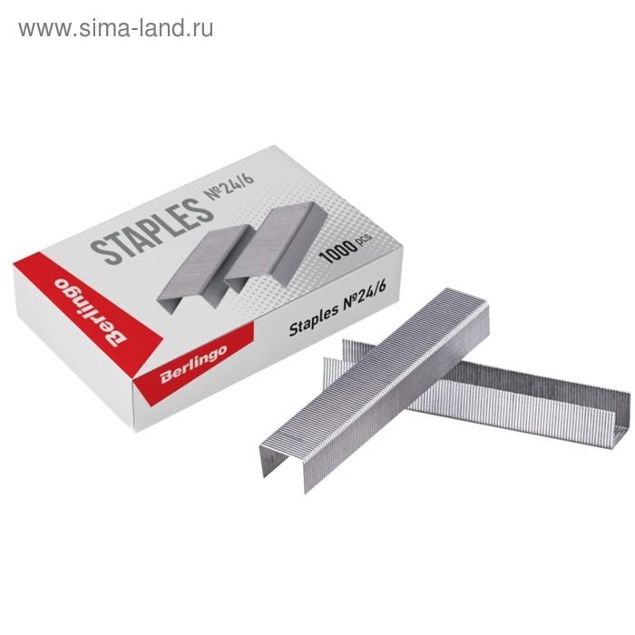 Скобы для степлера №24/6, оцинкованные, 1000 штук Скобы для степлера №24/6, оцинкованные, 1000 штук