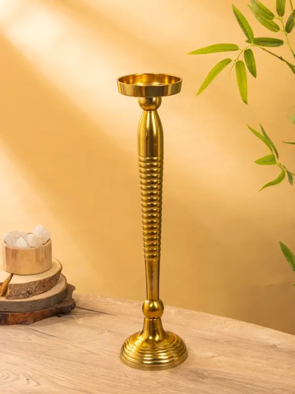 Подсвечник "Силуэт" 13х13х52 см, алюминий, цв. Золото