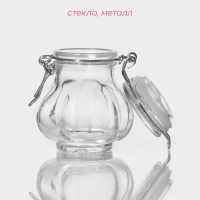 Банка стеклянная для хранения сыпучих продуктов Доляна &laquo;Чеснок&raquo;, 100 мл, 7&times;8 см, с бугельным замком