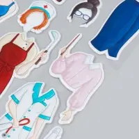 Наклейка-игра &laquo;Одень куклу. Профессии&raquo;, для скрапбукинга, творчества, пластик, 15&times;20 см