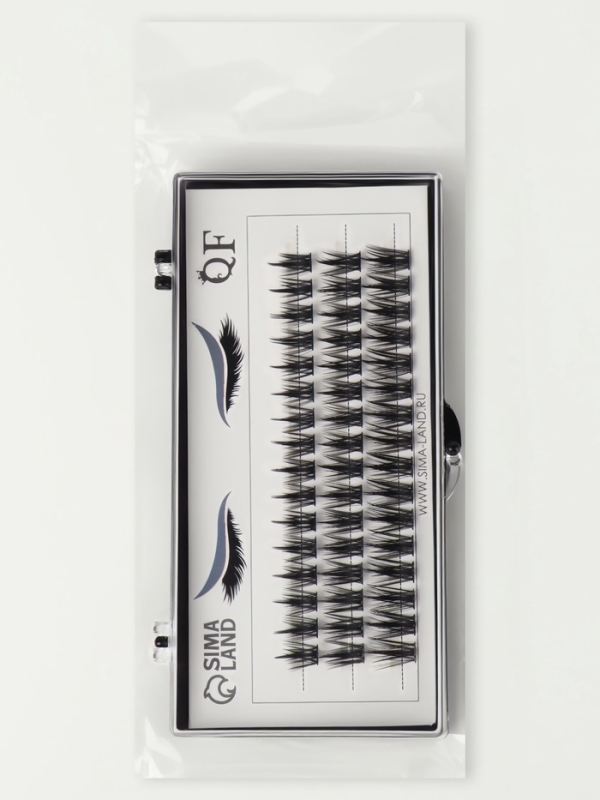 Ресницы накладные пучки АНИМЕ 10/12/14мм нейлон черный п/короб QF