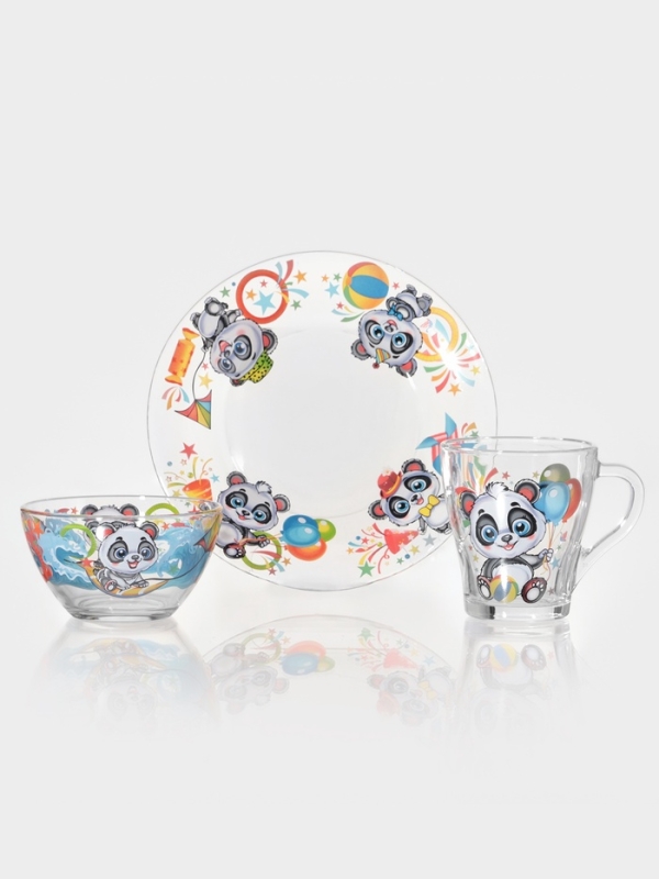 Набор для завтрака "Давай поиграем" (салатник+тарелка+кружка для чая)