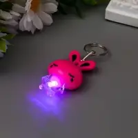 Фонарик свет на кольце "Зайка" мигает МИКС 5,5х3,5х2 см