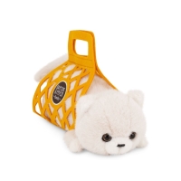 Мягкая игрушка "Кот Барсик в сумке белый" 35 см B1000/35