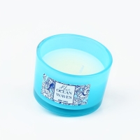 Свеча ароматическая в стекле &laquo;Blue ocean waves&raquo;: морской бриз, 5 х 7,1 см.