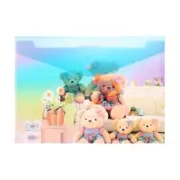 Папка-конверт на кнопке, А4, 180 мкм, "Мишка", МИКС