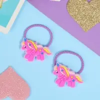 Резинка для волос "Крошка" (набор 2 шт) единорожек, сиреневый