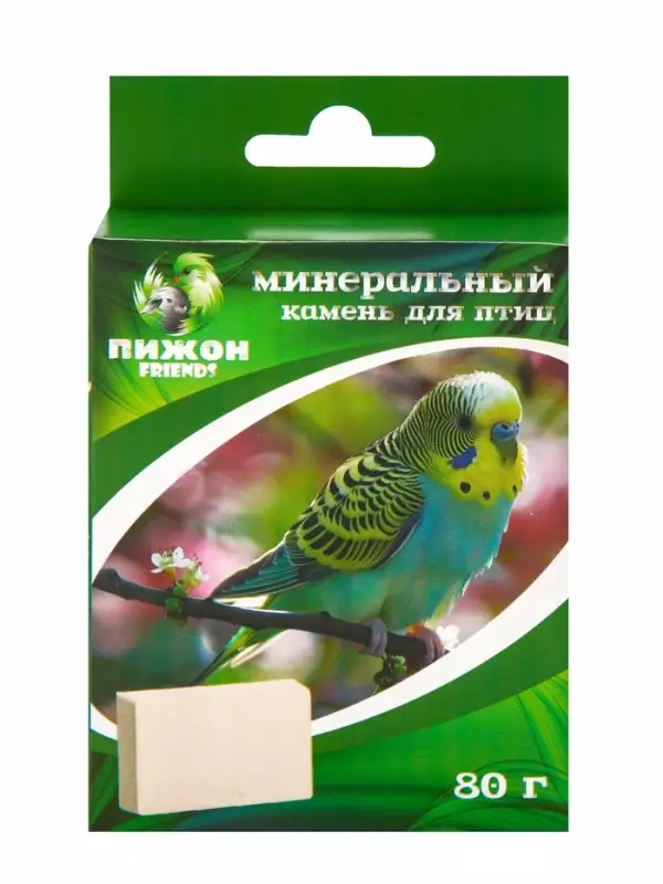 Минеральный камень "Пижон" для птиц, блок, 80 г