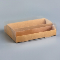 Кондитерская коробка складная под 3 эклеров, белая,16&times;13.5&times;7 см