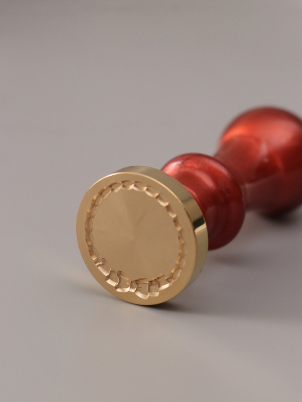 Печать для сургуча с пластиковой ручкой Печать для сургуча с пластиковой ручкой "Рамка круглая плетёнка с бантиком" 6,3х2,5х2,5 см