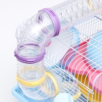 Клетка для грызунов "Пижон", укомплектованная с туннелем, 37 х 27 х 30 см, синий Клетка для грызунов "Пижон", укомплектованная с туннелем, 37 х 27 х 30 см, синий