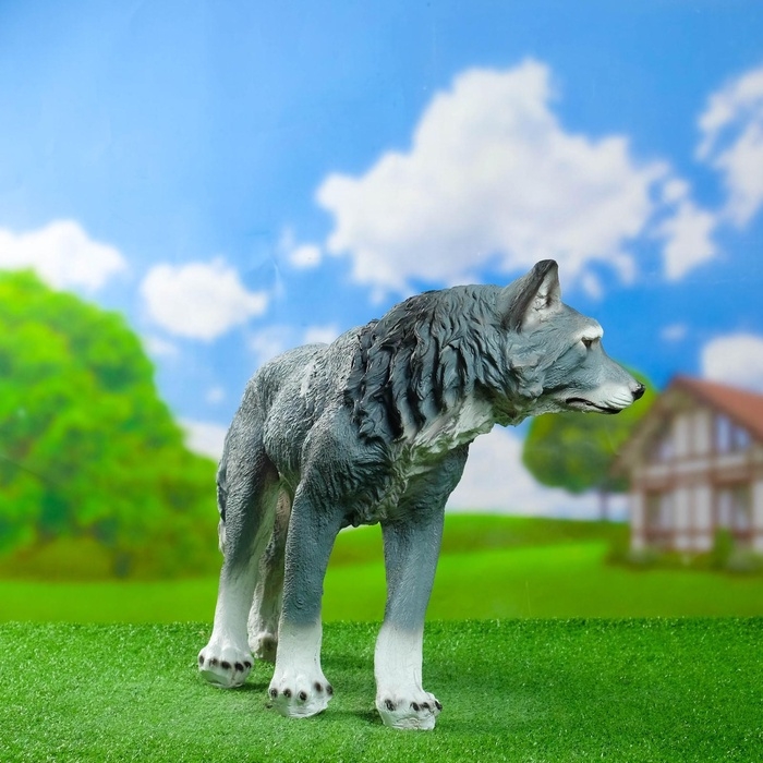 Садовая фигура из полистоуна &laquo;Волк&raquo;, 43&times;21&times;58 см