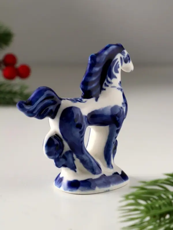 Сувенир Скакун , 9х9 см, гжель