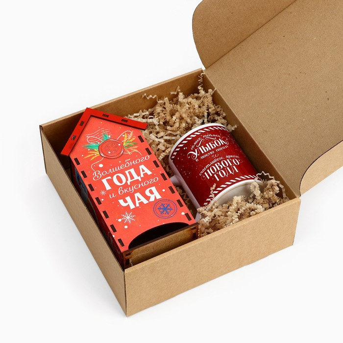 Подарочный новогодний набор : чайный домик и кружка &laquo;Новый год: Новогодняя посылочка&raquo;