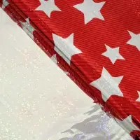 Пленка голография "Звёзды", красный, 70 х 100 см