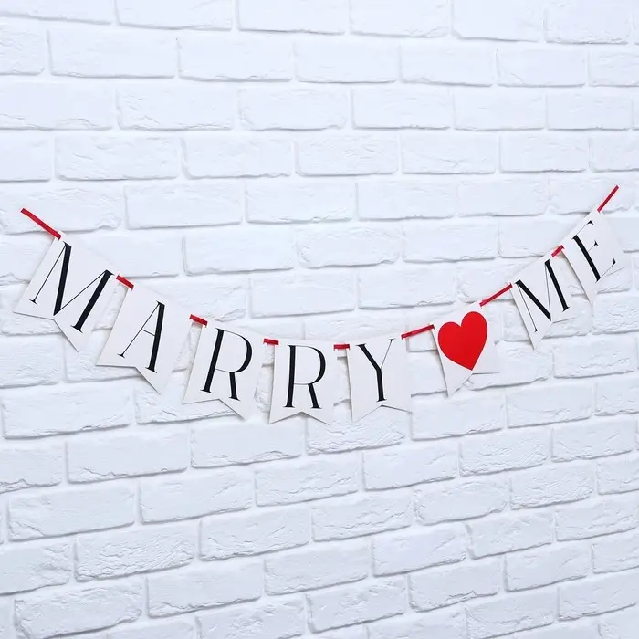 Гирлянда на ленте Marry me, свадебная, 130 см