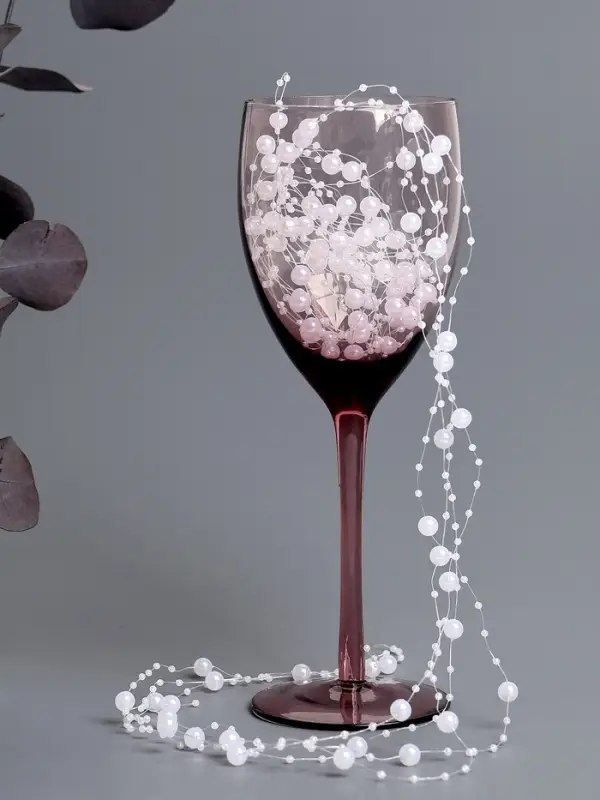 Гирлянда для декора из бусин, жемчужный