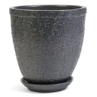 Горшок цветочный с поддоном 2,4 л, керамика "Шагрень" (М)