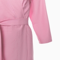 Халат вафельный женский &laquo;Экономь и Я&raquo; рукав 3/4, цвет розовый р. 54-56, хл 100%, 200 г/м&sup2;