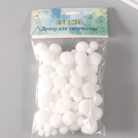 Декор для творчества "Помпончики. Белоснежный" d=1-3 см набор 135 шт Декор для творчества "Помпончики. Белоснежный" d=1-3 см набор 135 шт
