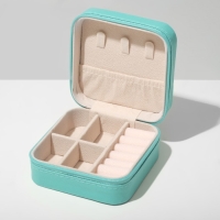 Органайзер для хранения украшений &laquo;Шкатулка портативная&raquo;, 10,5&times;10,5&times;5 см, цвет голубой