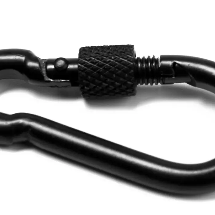 Карабин монтажный с фиксатором ТУНДРА krep, DIN5299D, 5&times;50 мм, черный, 1 шт.