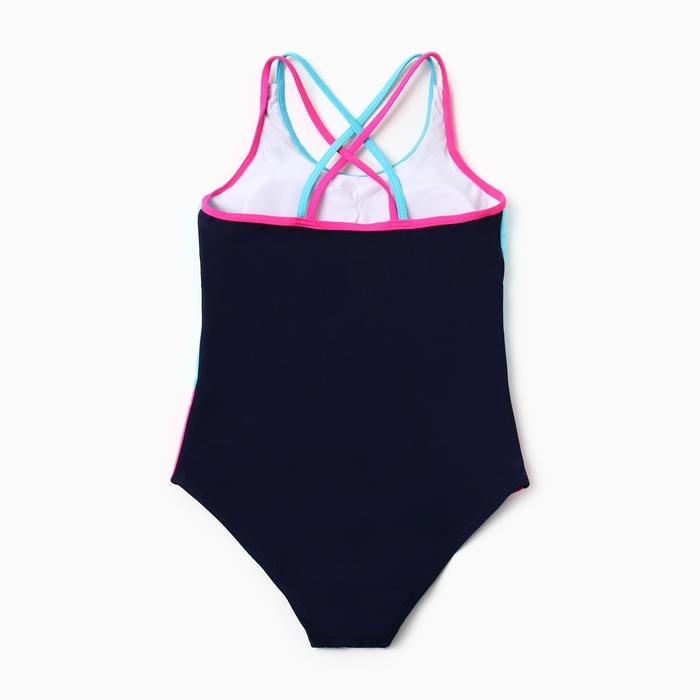 Купальник слитный для девочек, цвет темно-синий, рост 134-140 см Купальник слитный для девочек, цвет темно-синий, рост 134-140 см