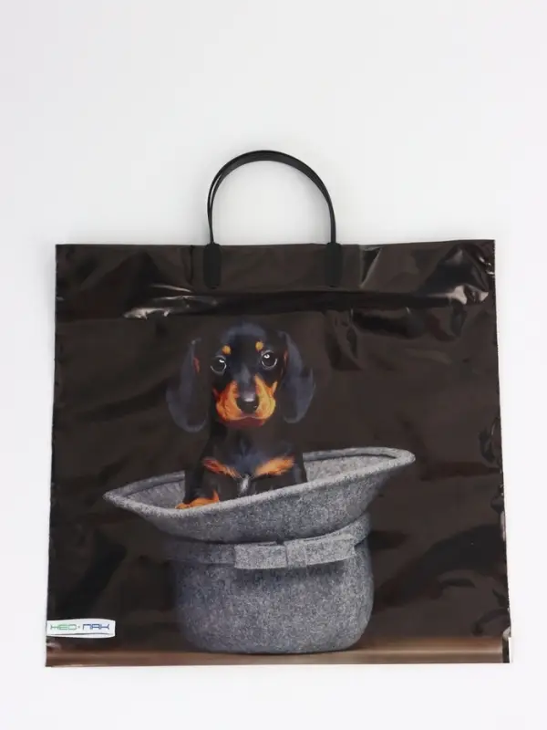 Пакет "Такса, полиэтиленовый, пластиковая ручка 37х35 см 90 мкм