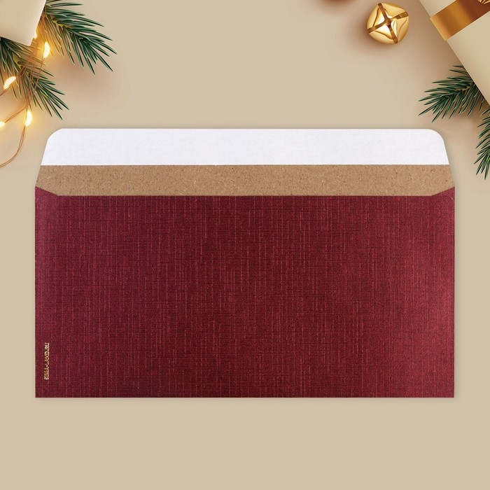 Конверт для денег, набор 10 штук, &laquo;С Новым годом&raquo;, тиснение, 22 х 11 см, Новый год