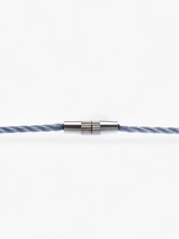 Шнурок гайтан 60 см d=2 мм, цвет серебряный, винтовой замок серебро