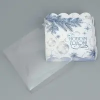 Коробка для кондитерских изделий с пластиковой крышкой &laquo;С Новым годом!&raquo;, 13 х 13 х 3 см
