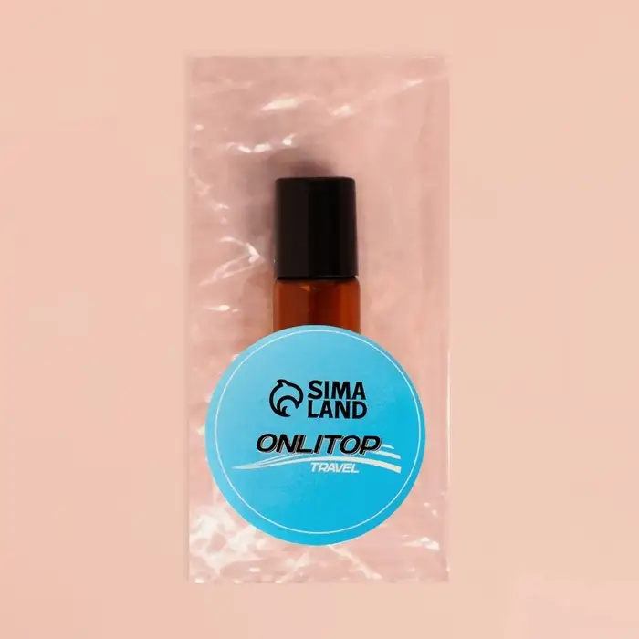 Флакон стеклянный для парфюма, с металлическим роликом, 5 мл, коричневый, чёрный