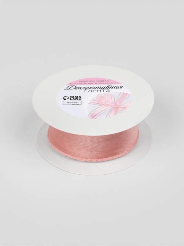 Лента капроновая &laquo;Волна&raquo;, с блеском, 40 мм, 10 &plusmn; 1 м, цвет пудровый №45