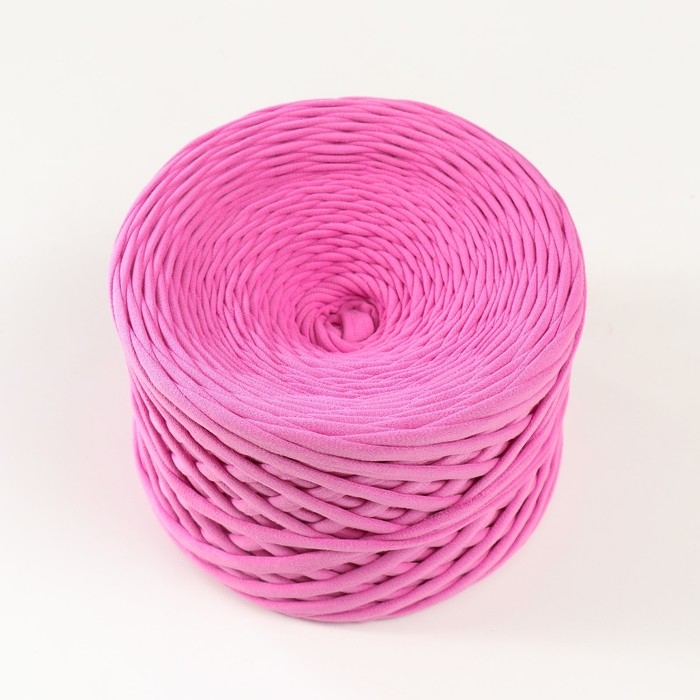 Трикотажная пряжа, ширина 7-9 мм, 100м/295 гр&plusmn;10% (07 - розовый)