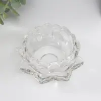 Подсвечник стекло на 1 свечу "Лотос" прозрачный 4х9,5х9,5 см