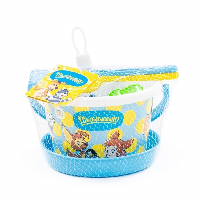 Песочный набор &laquo;Простоквашино&raquo;, 6 предметов: ведро, ситечко, лопатка, грабельки, формочка, кораблик, МИКС