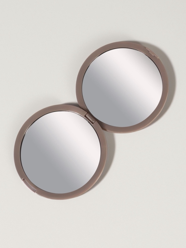 Зеркало складное &laquo;Волны&raquo;, d = 7,5 см, цвет матовый бежевый