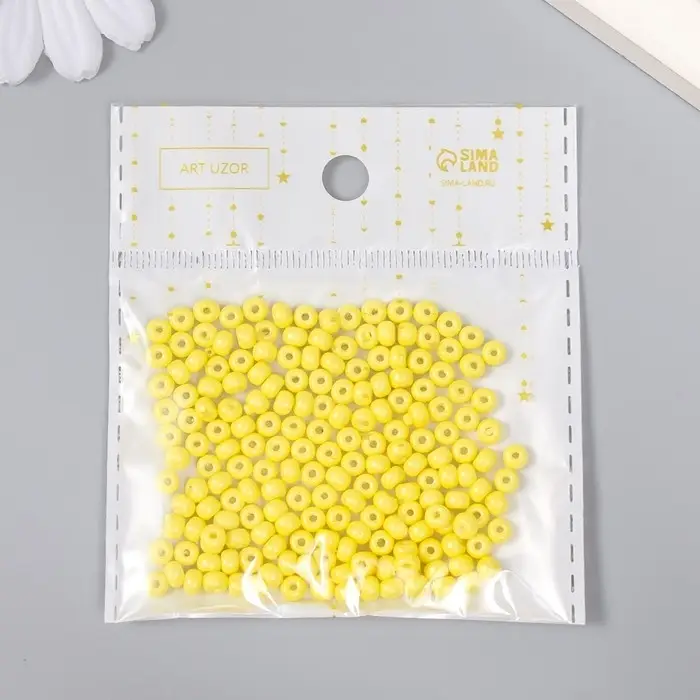 Бисер стекло 6/0 "Лимон" 15 гр