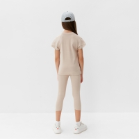 Комплект для девочки (майка и велосипедки) MINAKU, цвет бежевый, рост 134 см