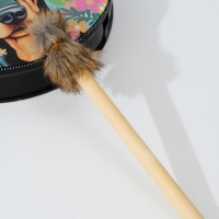 Шаманский бубен "Доберман в цветах" с колотушкой 5х25х25 см Шаманский бубен "Доберман в цветах" с колотушкой 5х25х25 см