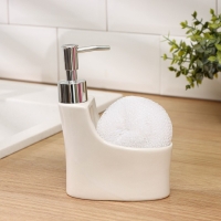 Дозатор для моющего средства с подставкой для губки Доляна &laquo;Романтика&raquo;, 250 мл