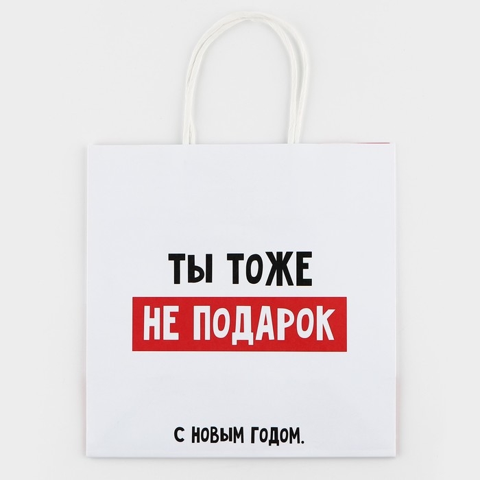 Пакет подарочный новогодний &laquo;Ты тоже не подарок&raquo;, 22 х 22 х 11 см