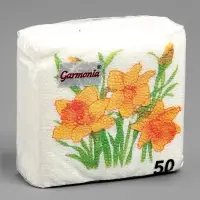 Салфетки бумажные Гармония цвета многоцветие "Нарциссы желтые", 24*24 см 50 листов