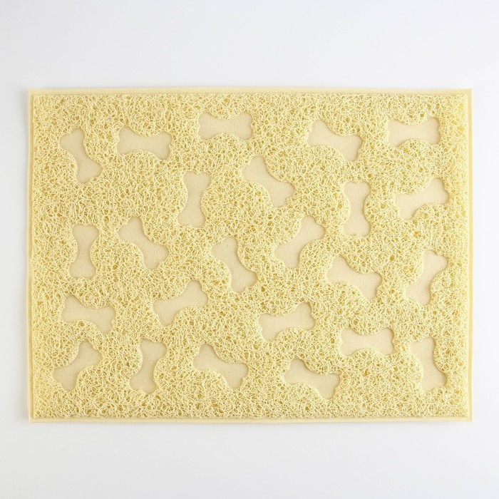 Коврик универсальный под миску и лоток &laquo;Косточки&raquo;, 30х40 см, бежевый