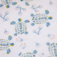 Поднос круглый с бортиками "Черепаха и цветы" дерево манго 35х35х6,5 см