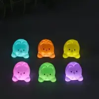 Сувенир эпоксидная смола флюоресцентный "Зайчики" набор 6 шт 1,7х1,8х2 см