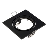 Светильник встраиваемый поворотный, под лампу MR16, квадрат, металл, черный